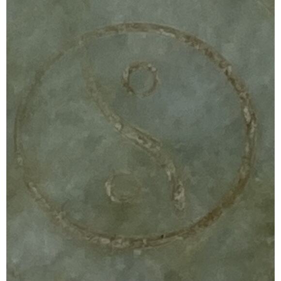 White Glass Bead 22" Necklace Green Nephrite Jade Carved Octagonal Pendant China - Picture 8 of 16